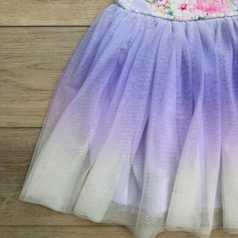 Zunie Girls Purple‎ Ombre Tutu Dress Sequin Bunny Easter Spring Size 5 ADORABLE!